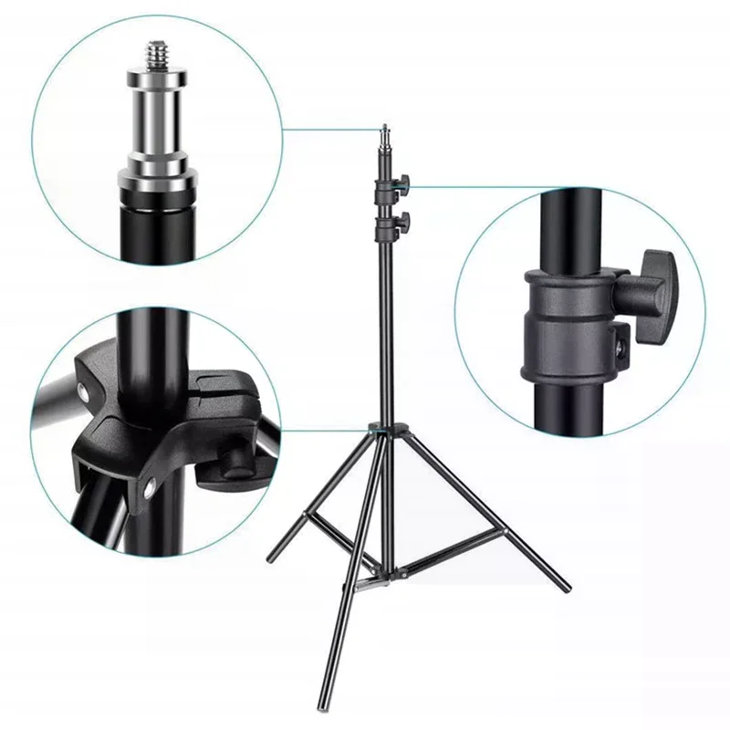 Heavy Duty Metal Alloy Light Stand Tripod For Photo Studio Softbox Video Flash Reflector Lighting Background Stand 1.6M 2.1M