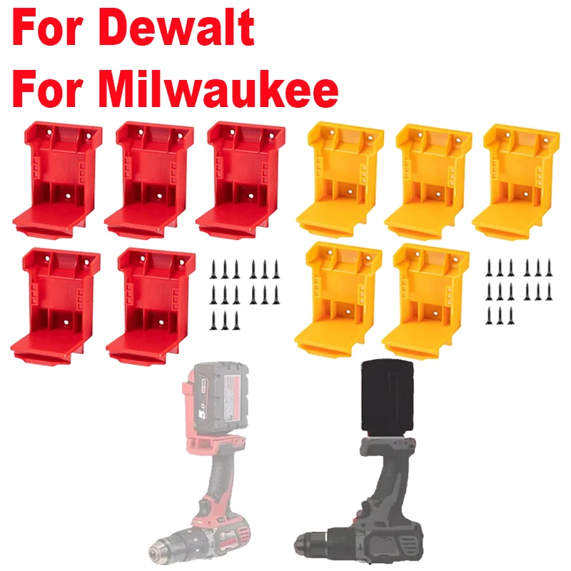 Suporte de Bateria 2 em 1 para Ferramentas Elétricas Dewalt 20V e Milwaukee 18V (5 Peças)