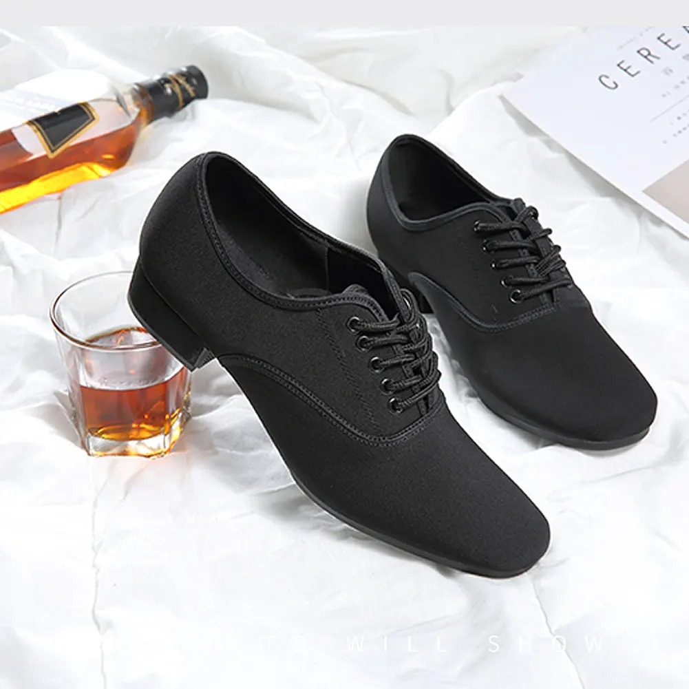 حذاء السالسا اللاتيني العلوي من أكسفورد الأسود الاحترافي للرجال عالي الجودة حذاء رياضي حديث لموسيقى الجاز بكعب منخفض حذاء رقص قاعة التانغو