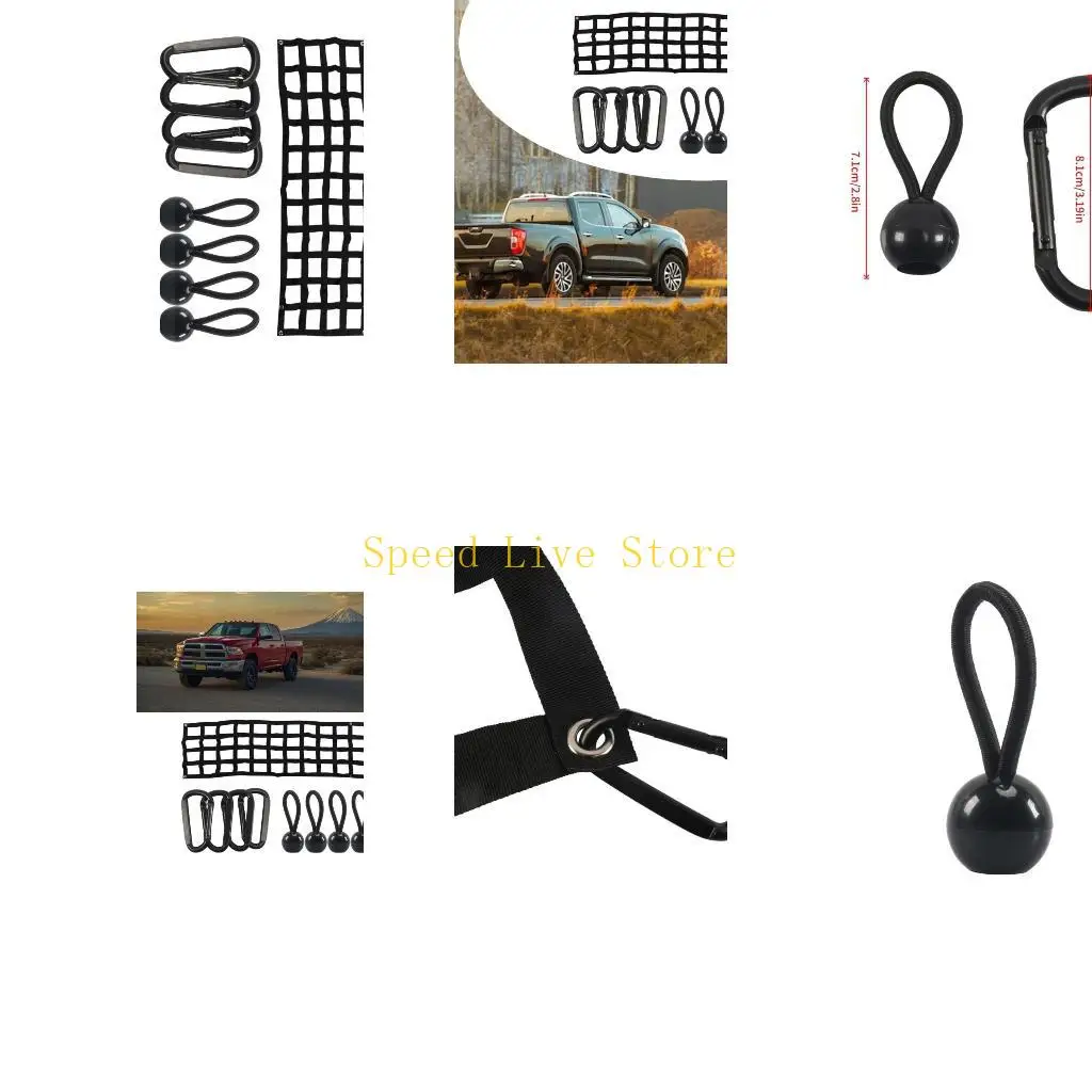 

547C Tailgate Netting Easy Installation for Pickup Truck Bed 60x18in Tailgate Net