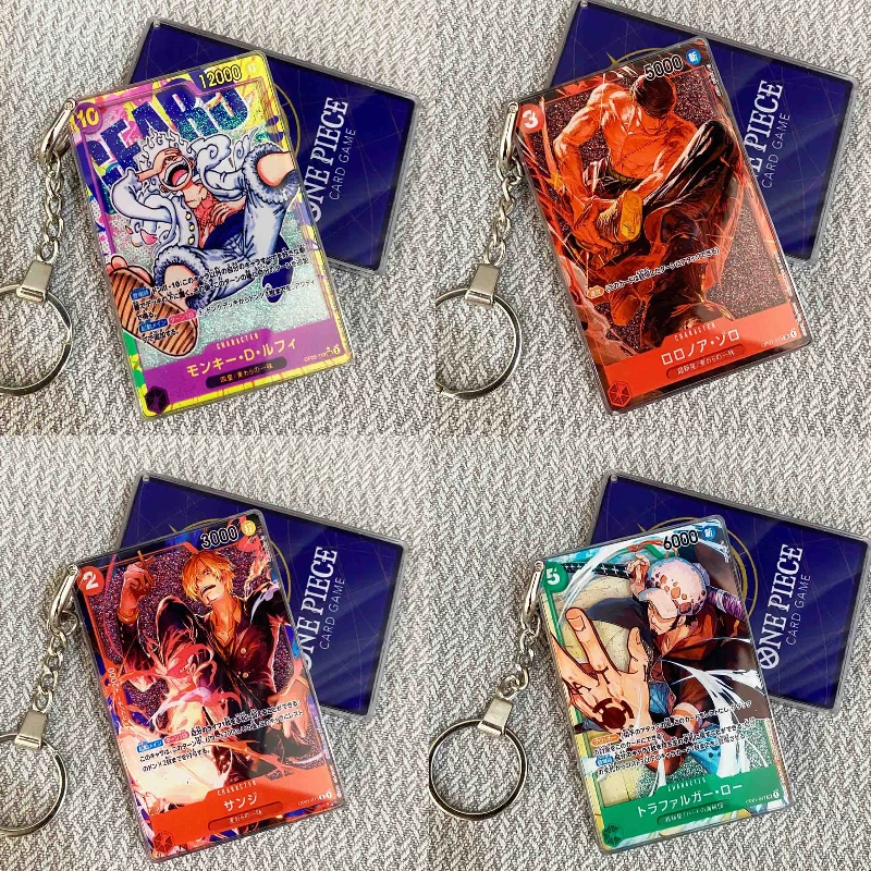 

Hot One Piece Luffy Zoro Sand Keychain Glitter Ocean Wave Flow Motion OPCG Card Holder Custom Acrylic Anime Collectible Gift