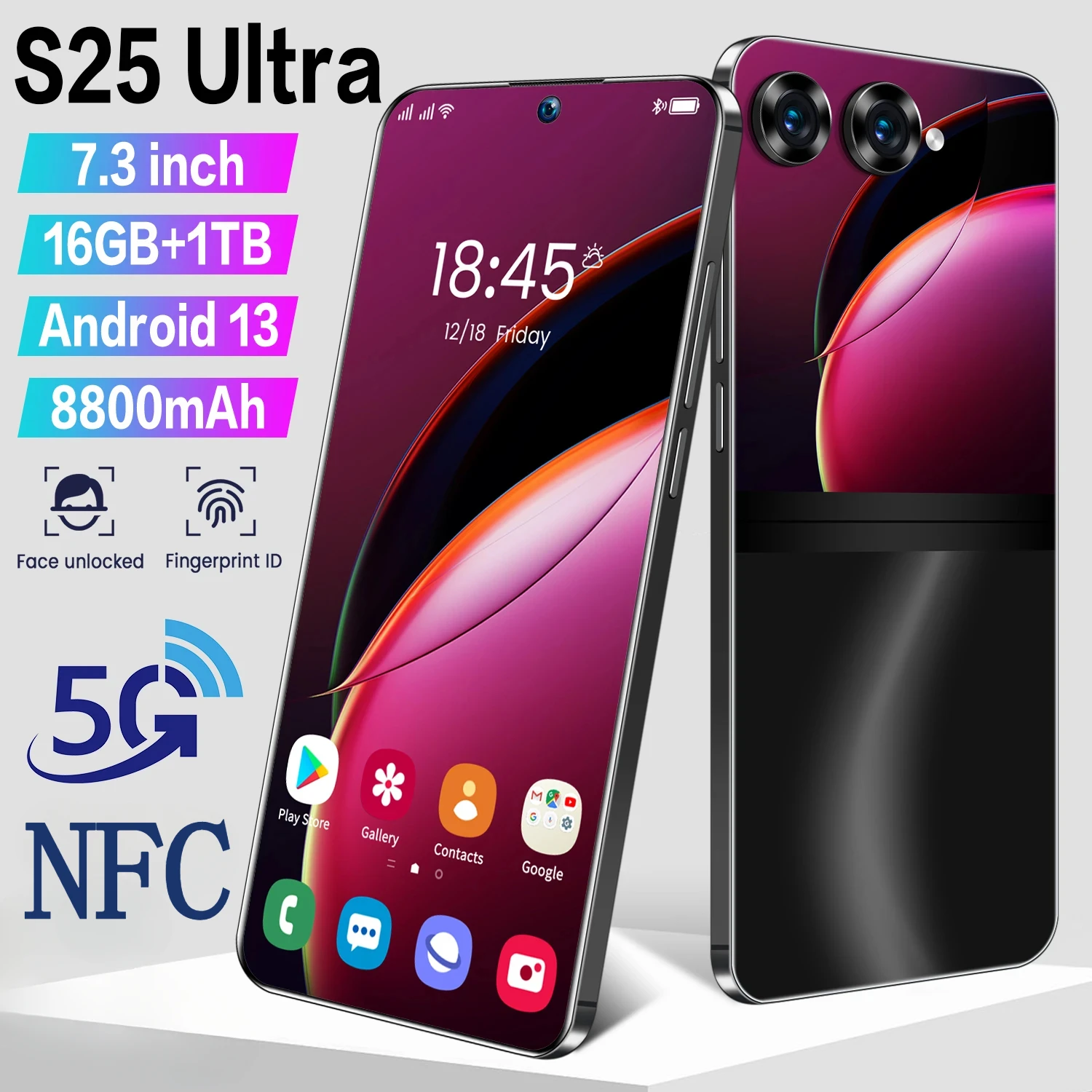 

New Original S25 Ultra Flagship Smartphone 7.3 HD Full Screen 5G 16G+1TB 48MP+72MP 8800Mah Android13 Celulare Face Unlocked