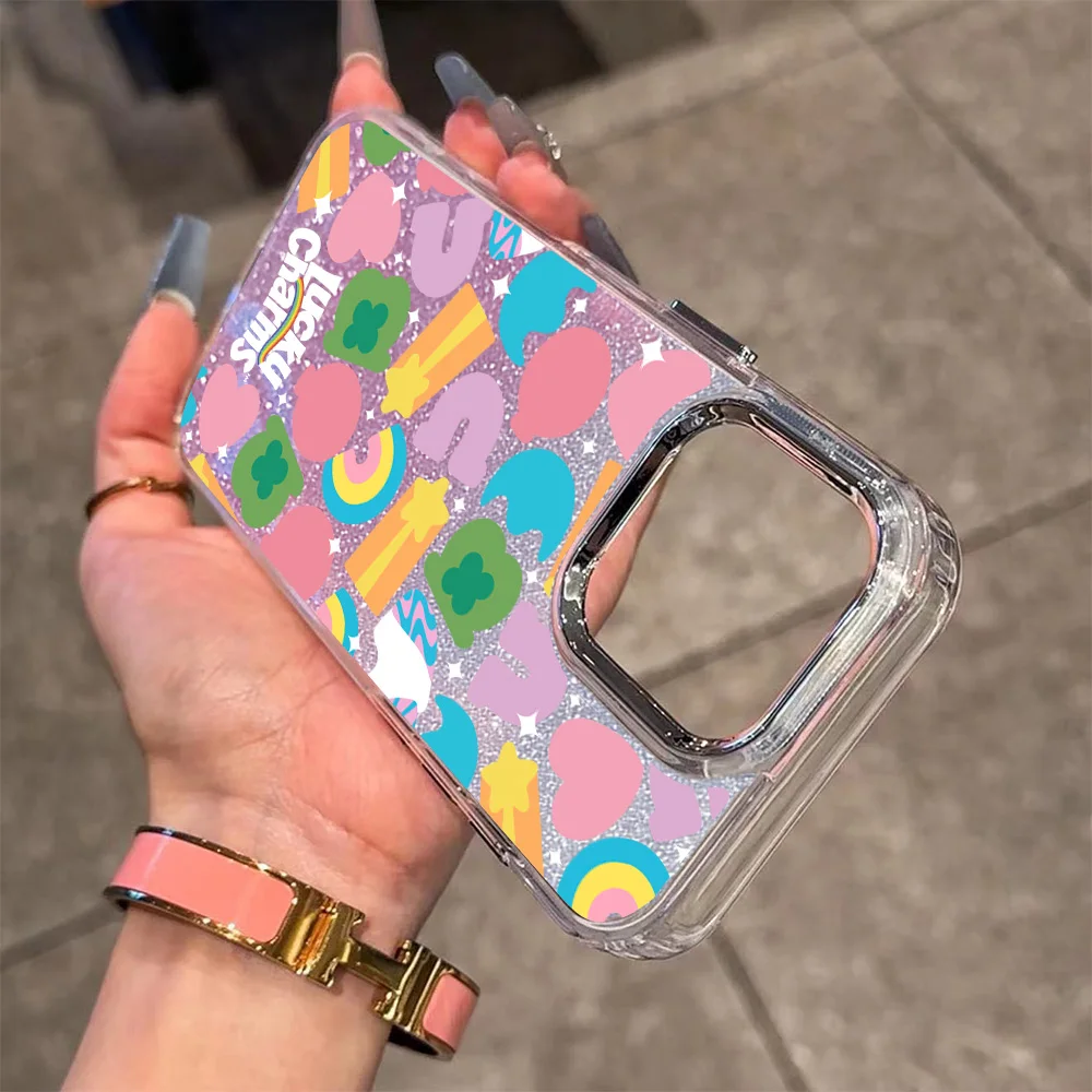 화려한 사랑 선물 도금 투명 폰 케이스 (OPPO Reno2 Reno4 Reno5 Reno6 Reno8 Reno11 Reno12 Reno13 Z T F Pro 4G 5G 용)