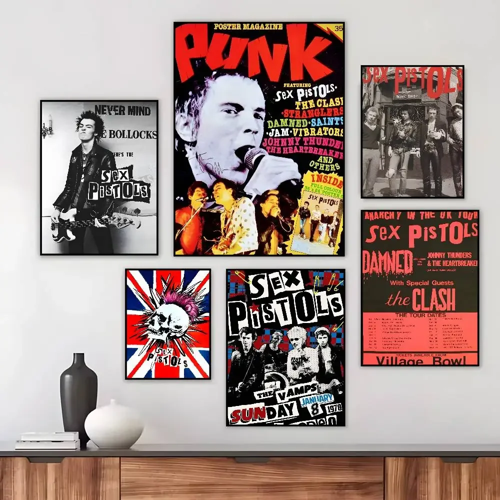 Classic metal band Sex Pistols poster Art HD canvas advanced aesthetic Printing Paper Wall Art for Living Room Home Decor