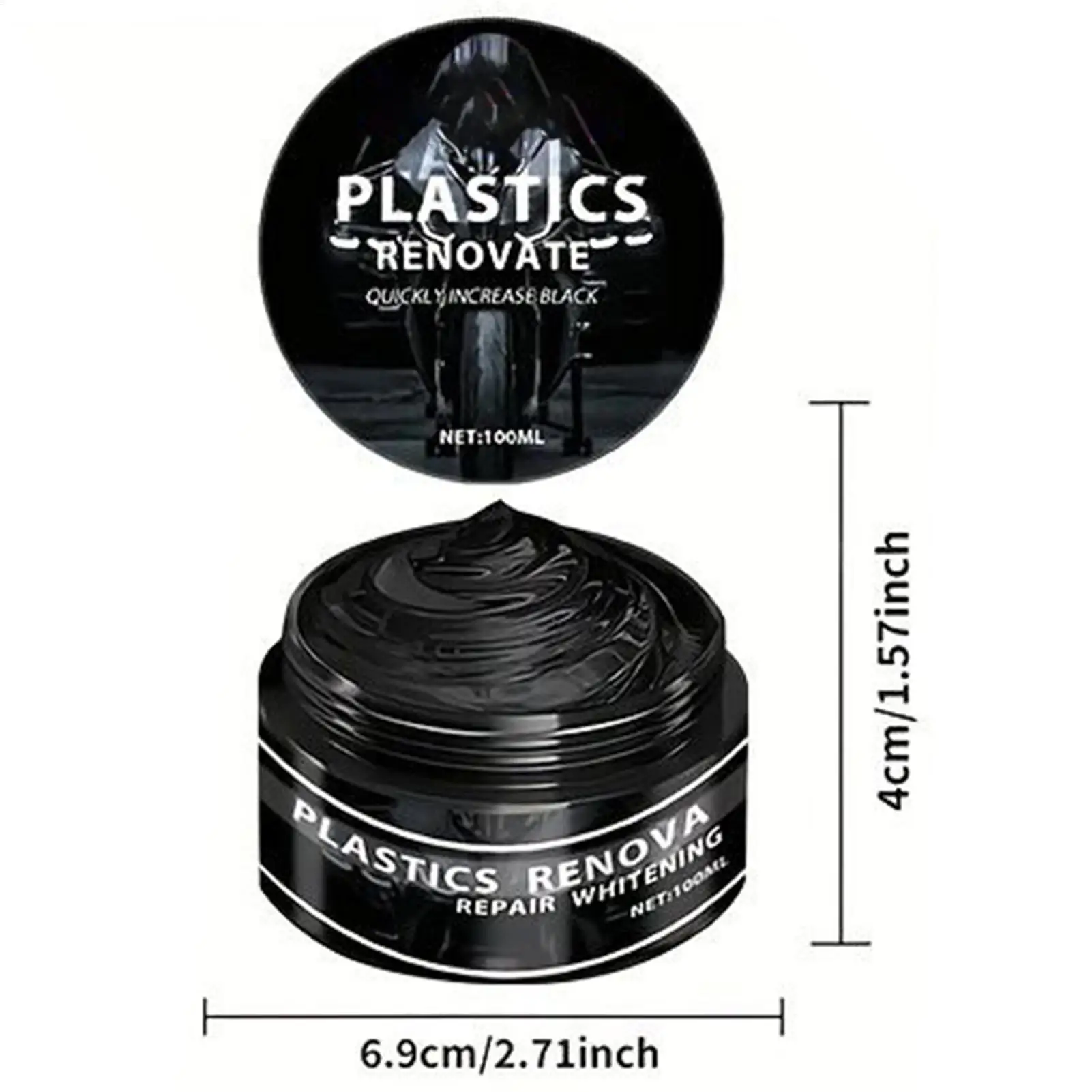 100ML Anti-UV Quick-Drying Rubber Repair Wax Car Trim Restorer Car Scratch Repair Wax Fade-Resistant Renovation Solution