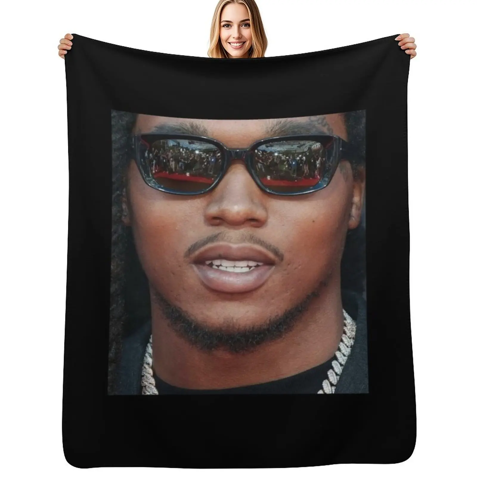 

Rip Migos Takeoff 2022 Throw Blanket blankets and throws warm winter Loose Nap Blankets