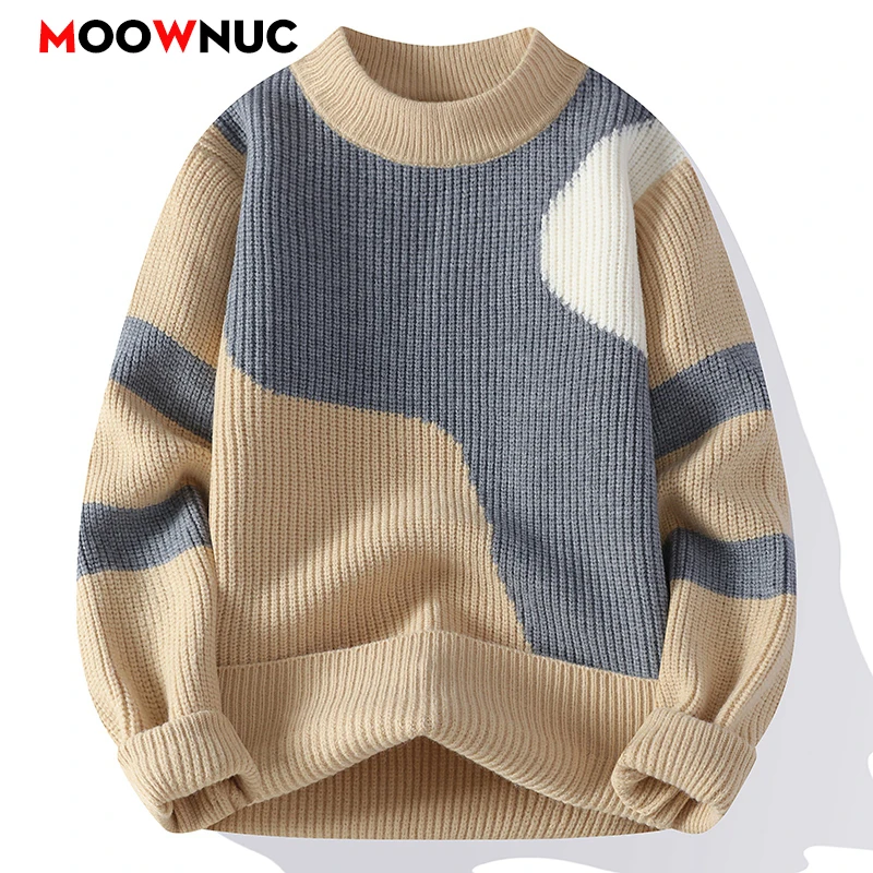 

Вязаный свитер, осенний модный свитер, мужской пуловер, мужская уличная одежда, повседневные вязаные мужские джемперы, весенняя толстовка, мужская одежда