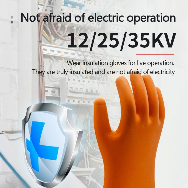 

High and low voltage electrical insulation gloves 12kv insulated rubber gloves electrical protection safety wholesale