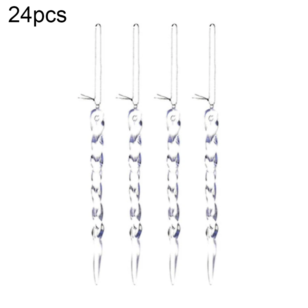 Acrylic Hanging Icicles Pack of Twenty Four Pieces Designed Specifically for Christmas Trees Size Thirteen Centimeters Each