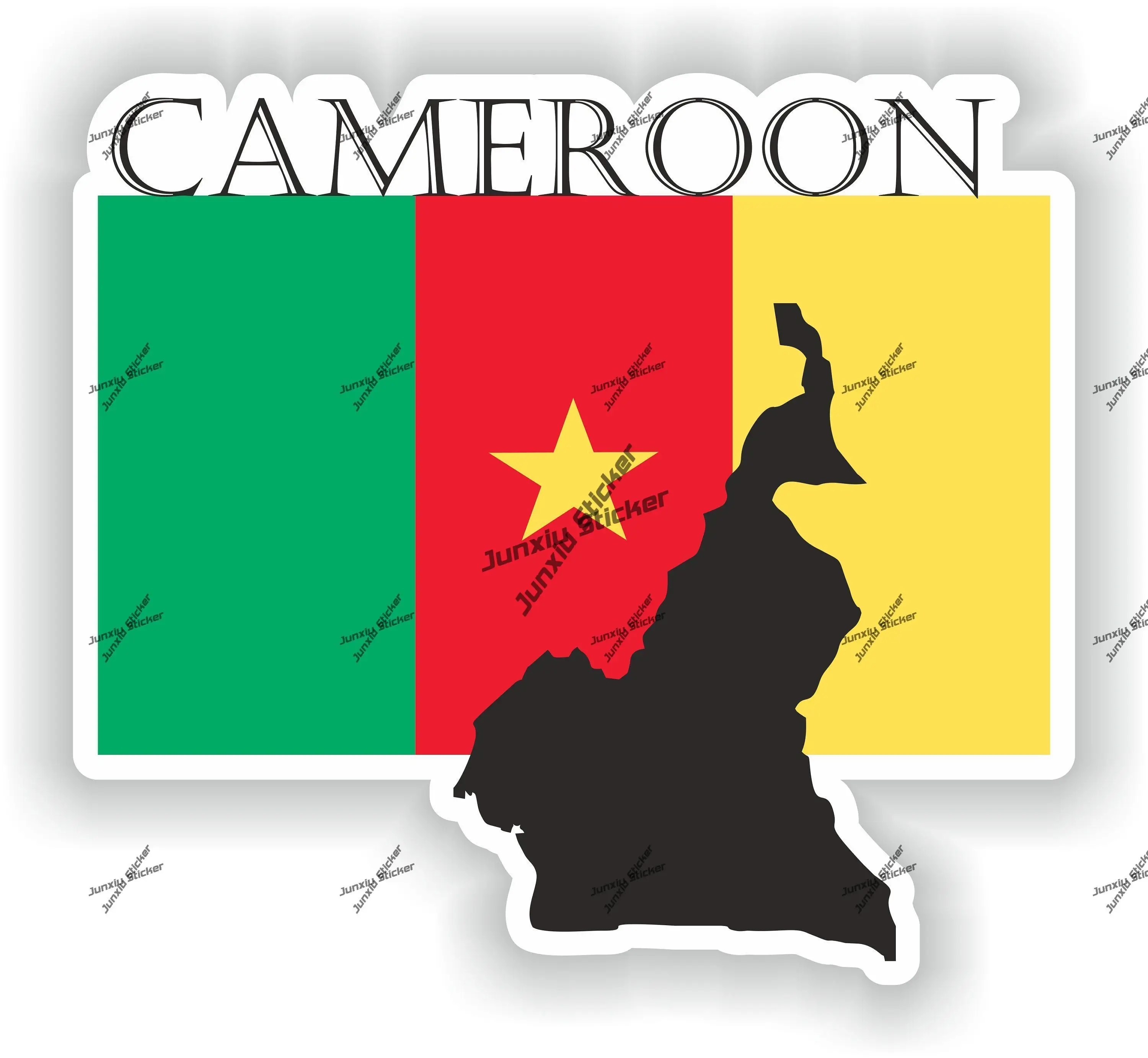 

Cameroon Sticker Coat of Arms of Cameroon Flag with Graphical Outline Waterproof Decal Decor for SUV Window Car Bike Accessories