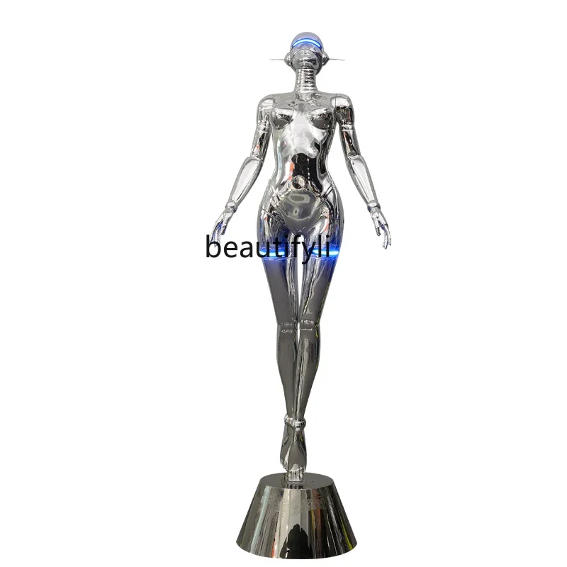 Kushanji Electroplating Machinery Figure Sculpture Creative Living Room Hotel Technology Art Decoration Floor Ornaments