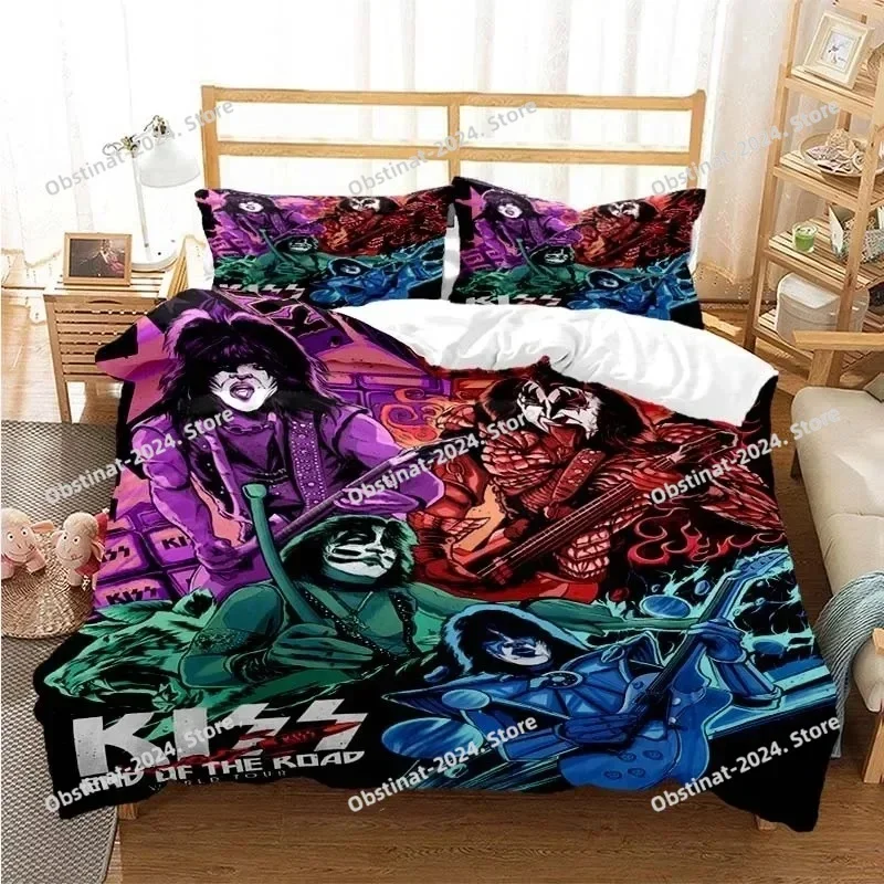 

Kiss Rock Band Printed Bed Set Duvet Cover Pillowcase Bedding Set Bed Linen Sheet Quilt Cover Full Queen King Size