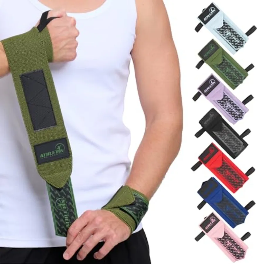 

Wrist Wraps for Weightlifting - 18" Heavy Duty Wrist Support for Gym, Powerlifting, Bench Press and Cross Training - Adjustable
