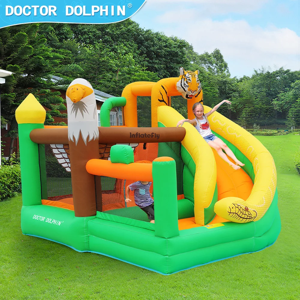 돌고래 박사 바운스 하우스 풍선 바운시 캐슬 동물 스타일 슬라이드 미니 바운스 하우스 어린이 선물 장난감