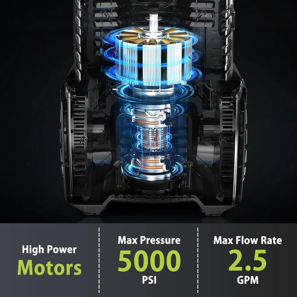 غسالة ضغط كهربائية 1900 وات مع 4000 رطل لكل بوصة مربعة، 4 فوهات رش، خرطوم 32.81 قدم، مدفع إسفنجي، مثالية لتنظيف الممرات والبات