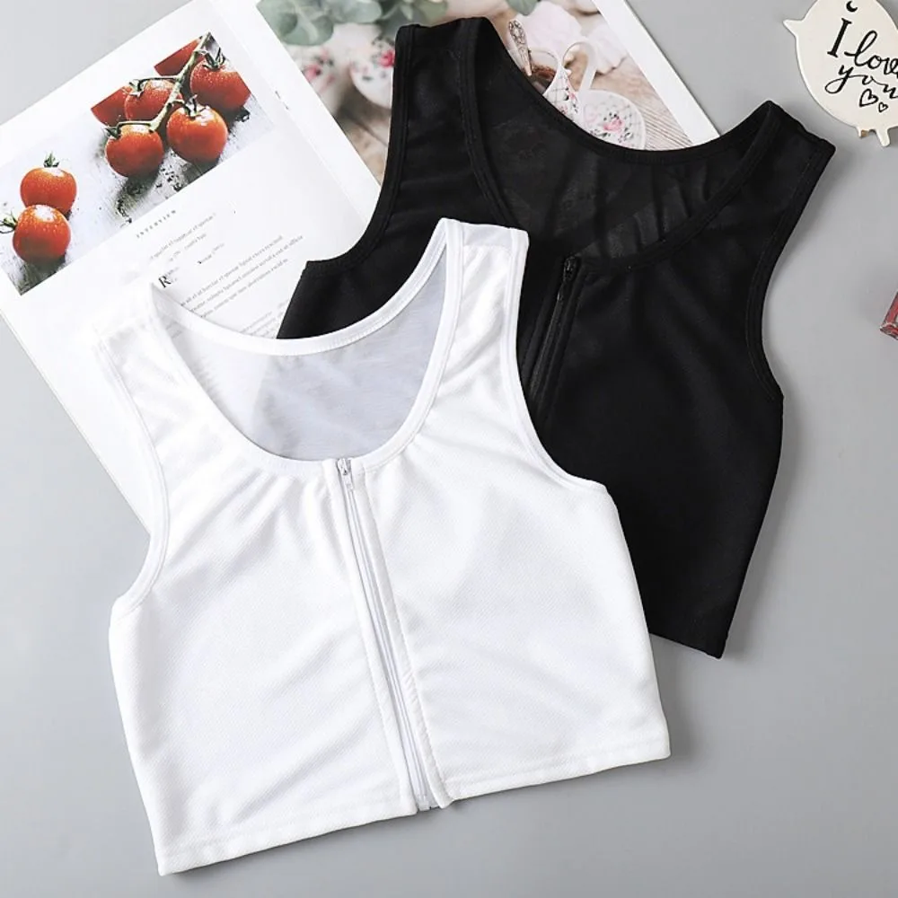 

Intimates Mesh Thin Seamless Shapewear Zipper Slim Fit Flat Breast Binder Shockproof Crop Top Chest Wraps Binding Lady