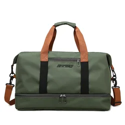 Bolsa de entrenamiento deportivo para hombre y mujer, bolsa de lona de Fitness de gran capacidad, bolsa de fin de semana, bolsa de viaje impermeable, bolsa de equipaje de viaje de mano