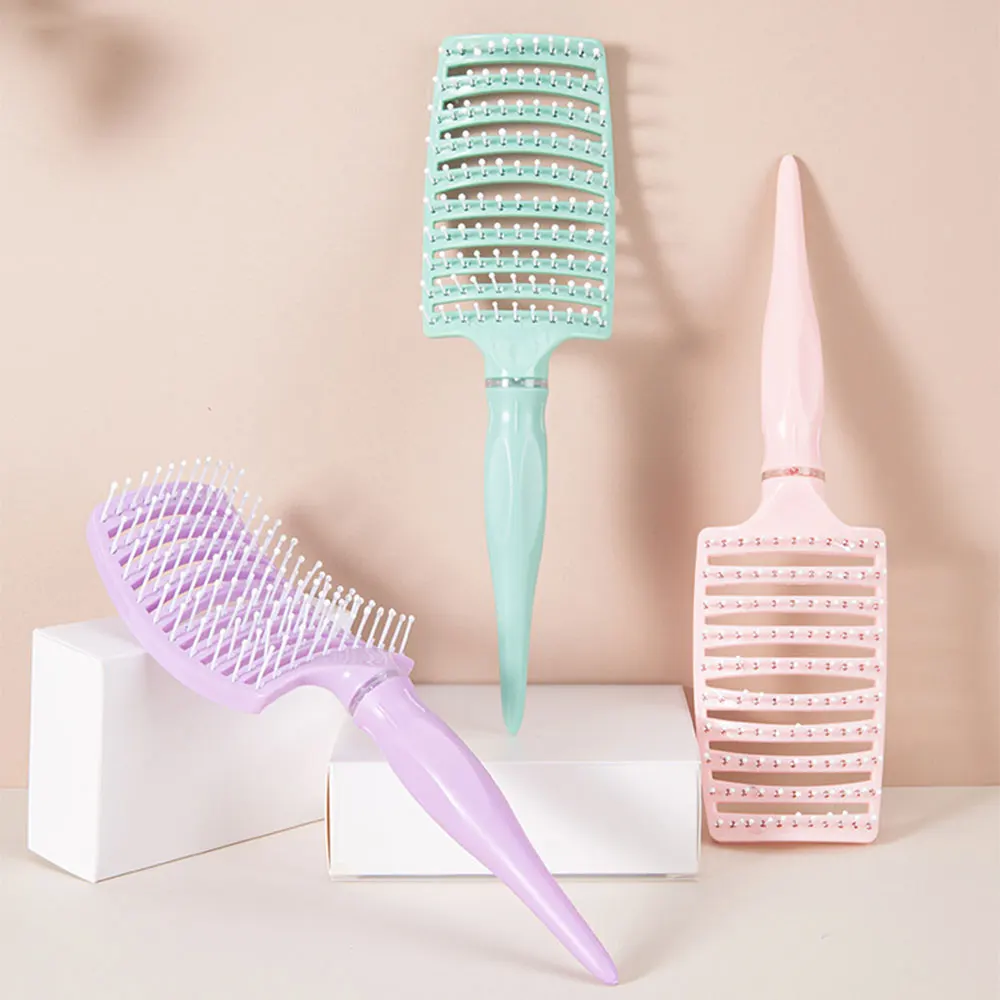 Massage Large Curved Comb Fluffy Styling Pork Chop Comb Multi Functional Hollowed Out Hair Drying Comb