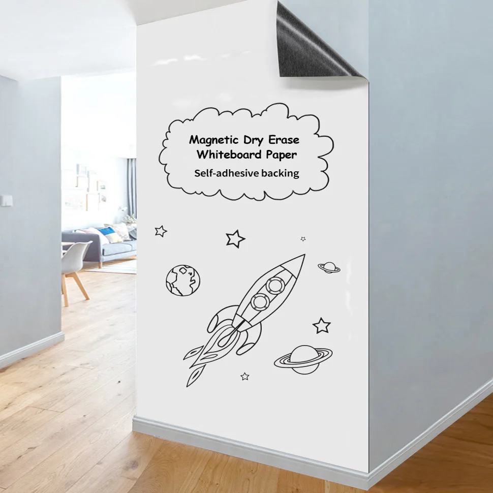 Magnetic Dry Erase Chalkboard Paper Soft Whiteboard Contact Paper Wall Sticker Graffiti Sticker For Work At Home Office/Teaching