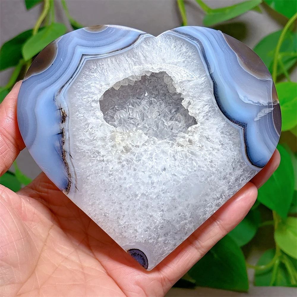 Druzy Geode Agate Heart Crystal Natural Stone Quartz Stone Minerals Home Decoration Reiki Craft Gifts Energy Healing Luck Love