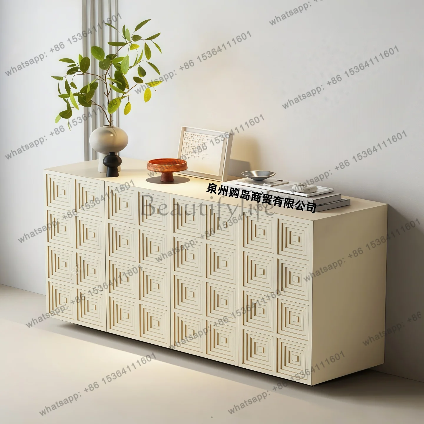 Medieval style lacquered entryway cabinet living room dining side modern simple storage decoration tea cabinet
