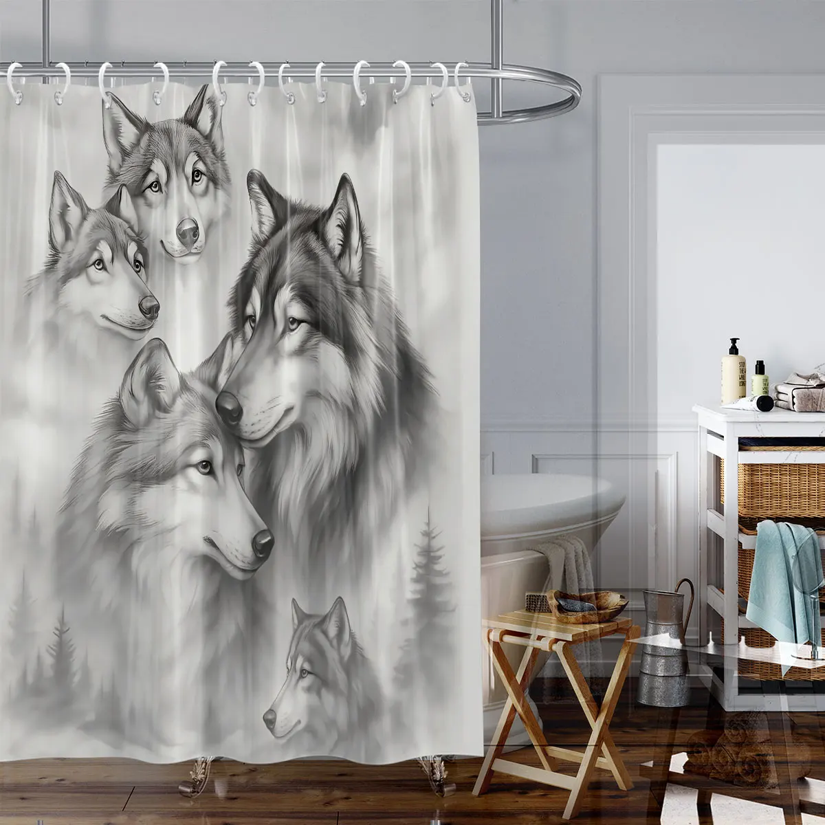 1PC Wolf Pattern Pr…