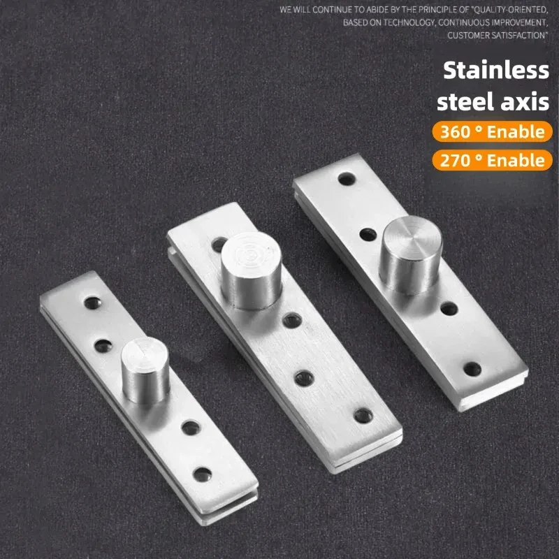 Thickened Stainless Steel 360° Rotating Hidden Shaft, Upper and Lower Door Pivot Hinge, Heavy-Duty Sky-Earth Shaft for Wooden Do