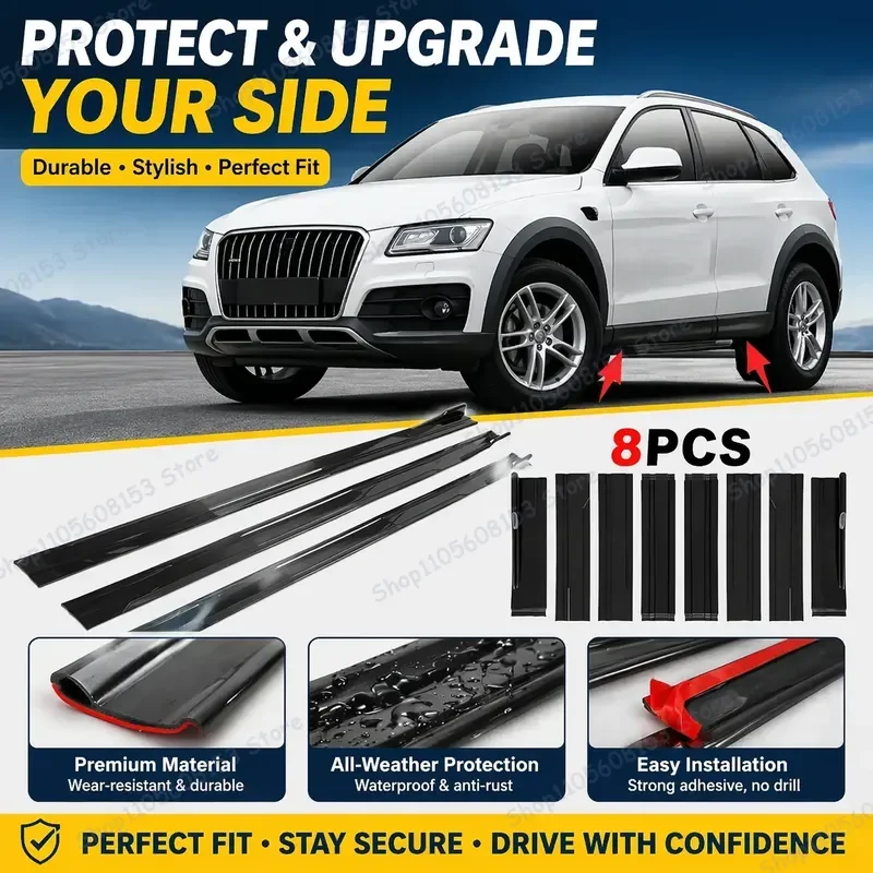 For Audi Q5 FY 2020 2021 2022 2023 2024 2025 2026 Aerodynamic Side Skirt Extension Lip Racing Spoiler Kit Car Styling Upgrade