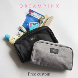 Custom Letters Travel Cosmetic Bag Waterproof Persoanlized Initials Men Toiletry Bag Kit Simple Women Makeup Organizer Pouch