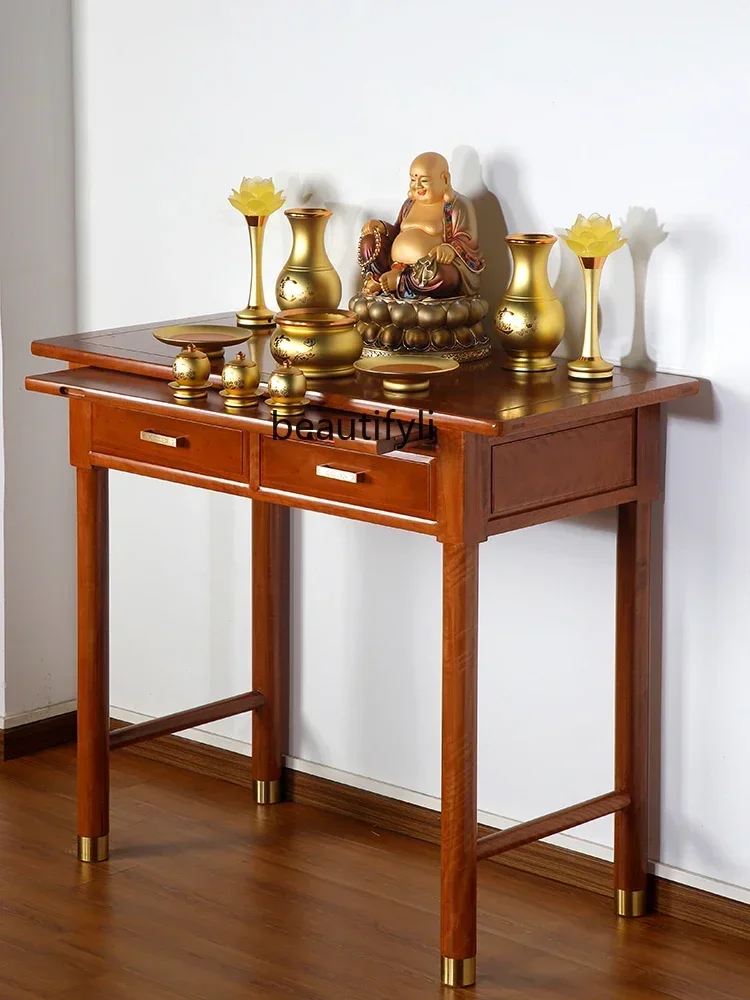 

Rosewood Solid Wood Prayer Altar Table New Chinese Style Altar Altar Household Buddha Shrine Incense Burner Table Buddha Tab