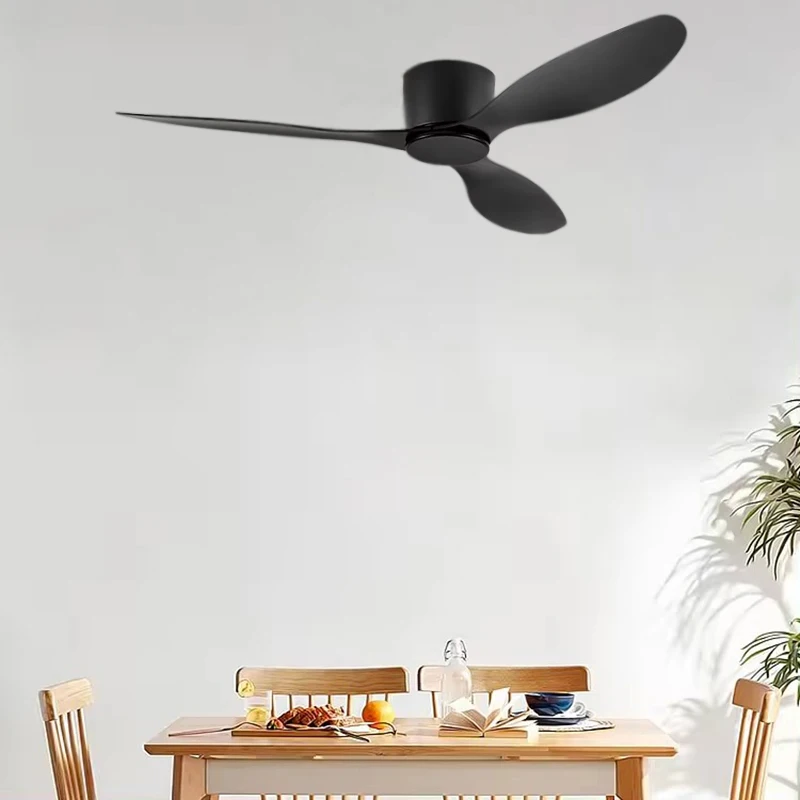 IFF Ceiling Fan Without Light Modern Style Low Floor Black and White DC Motor Remote Control