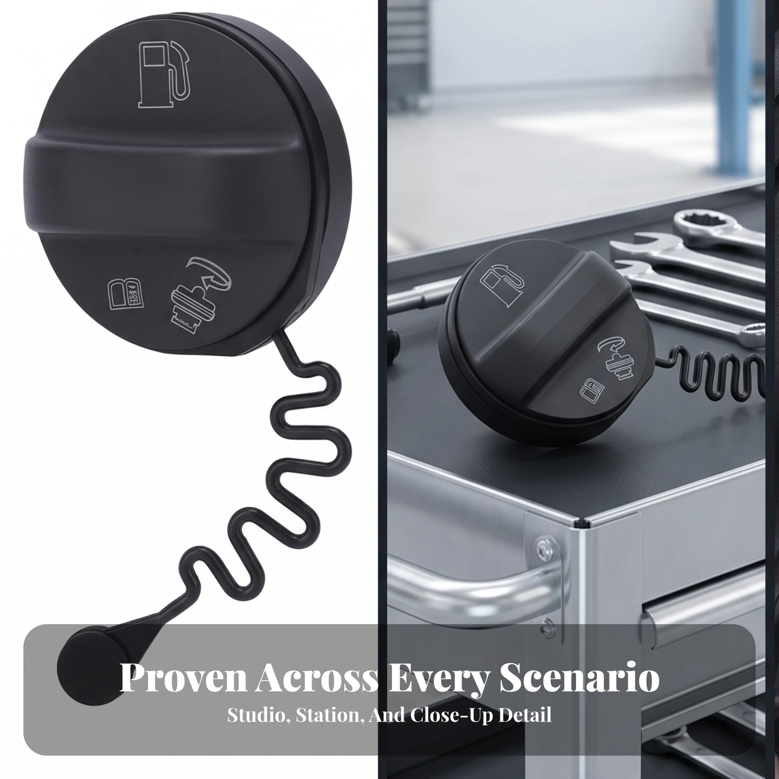 Fuel Tank Cap with Tether Temperature Resistant Gas Cap with Tether Cord Car Part Secure Robust for Mechanics