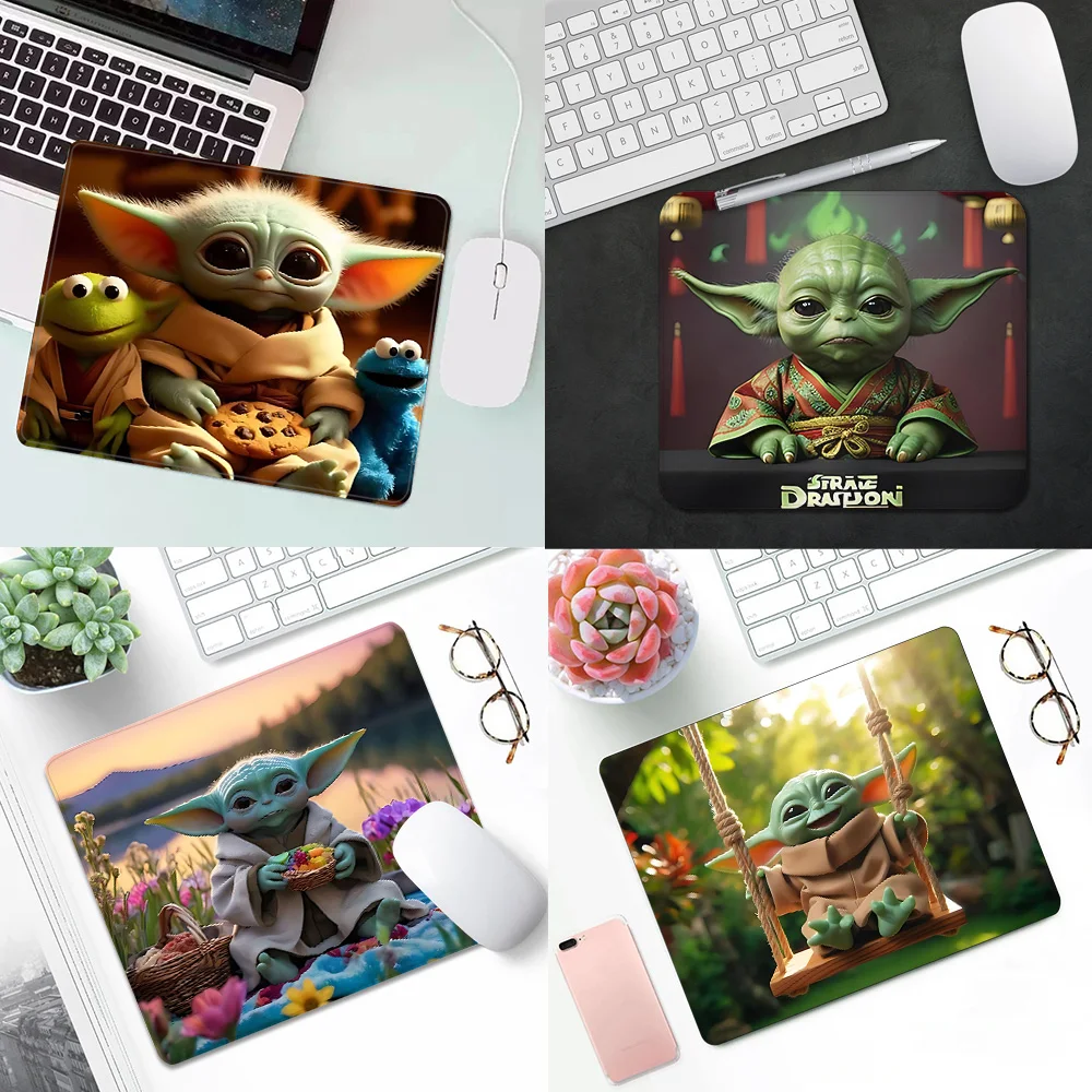 M-Mandalorians Baby Yoda Gaming Mouse Pad XS Small Mousepad For PC Gamer Desktop Decoration Office Mouse Mat Deskmat Rug