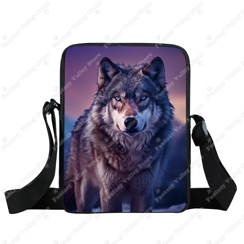 Creative Animal Wolf Shoulder Bags Magic Colorful Mysterious Wolf Illustration Crossbody Bag Men Women Book Bag Messenger Bags image 6