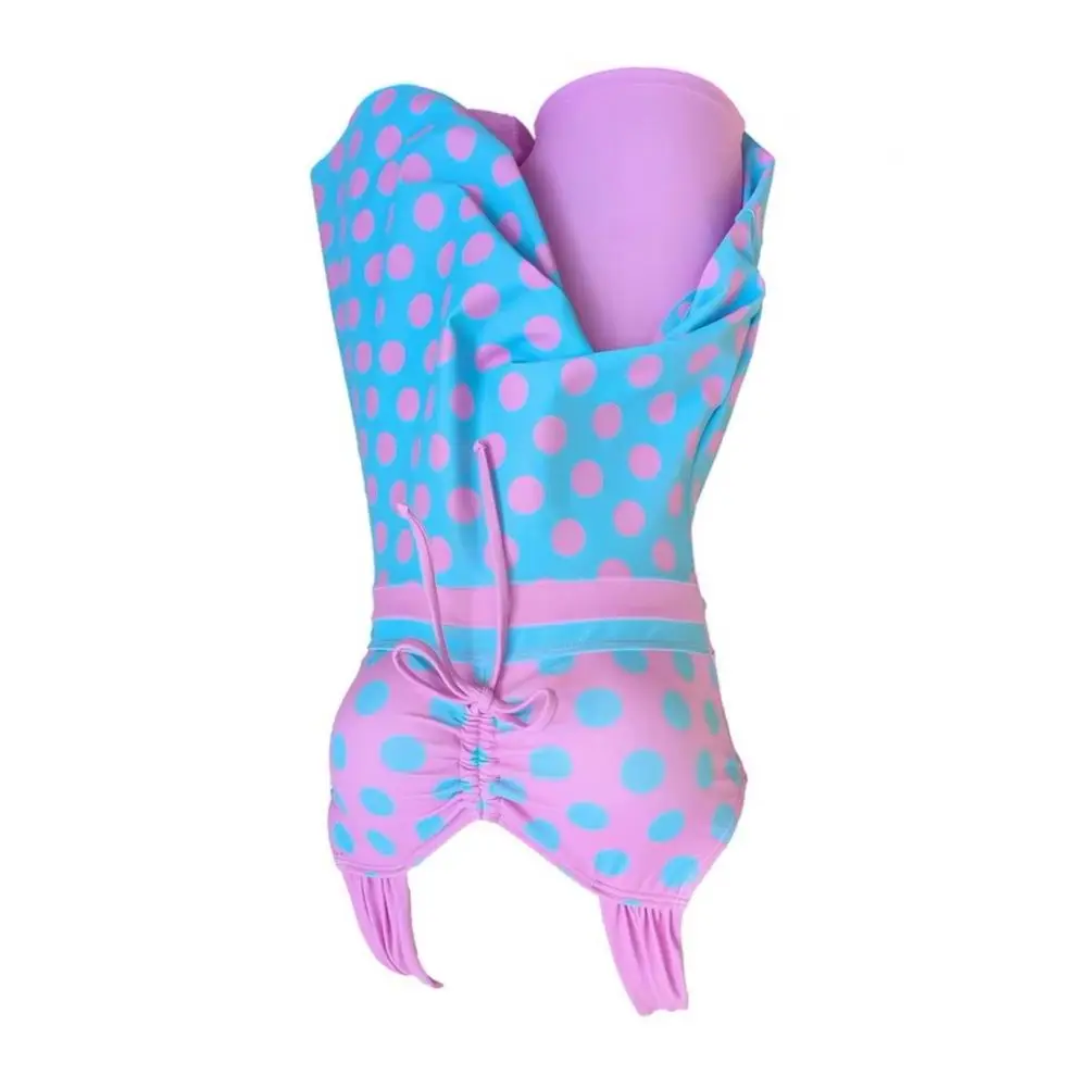 2025 2 pçs/set verão tankini conjunto estilingue com decote em v cordão design topos cintura alta troncos de natação conjunto dot print split maiô