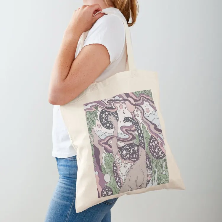 Jurassic Portal Purple Haze Palette Dinosaur Science Fiction Art Tote Bag Women's bag personalized tote bag