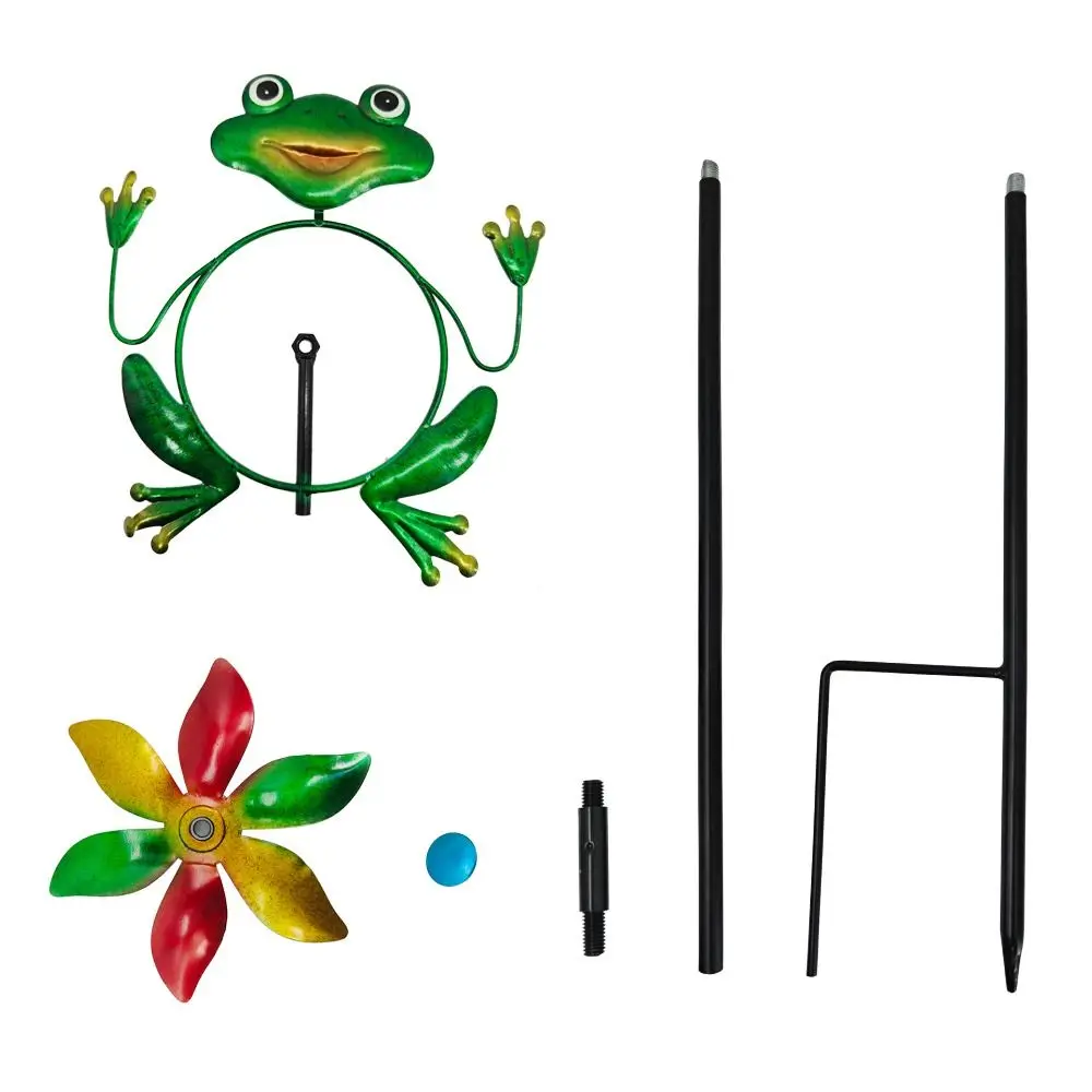 

Rotating Frog Shape Wind Spinner Iron Creative Metal Windmill Sculpture Removable Durable Wind Collectors Rotator Lawn