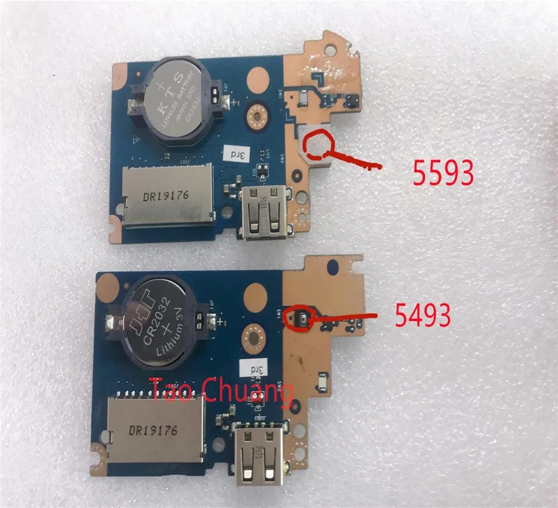 

ДЛЯ DELL Inspiron 5493 5593, устройство чтения карт, USB-переключатель питания, плата кнопки LS-G718P