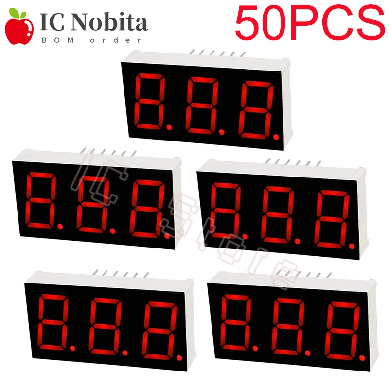 

50PCS LED Display 0.56 inch 3 Bit 7 Segment Tube Red Common Cathode / Anode Digital For Arduino