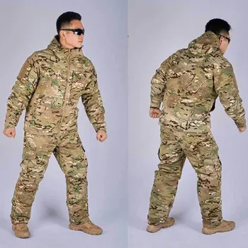 Thermal Reflective Camo Outdoor Tactical Jacket For Men Keep Warm Durable Waterproof Multi Pocket Camouflage Hooded Padded Coats 5