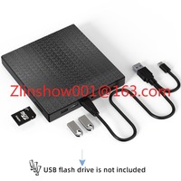 4 in 1 External CD DVD Drive USB-C USB 3.0/2.0 Player Burner Writer for Laptop PC Mac HP