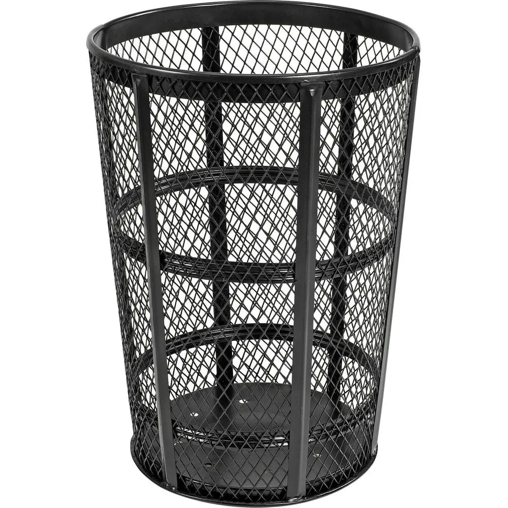 

Металлический мусорный бак промышленного класса для улицы, черный, 48 галлонов