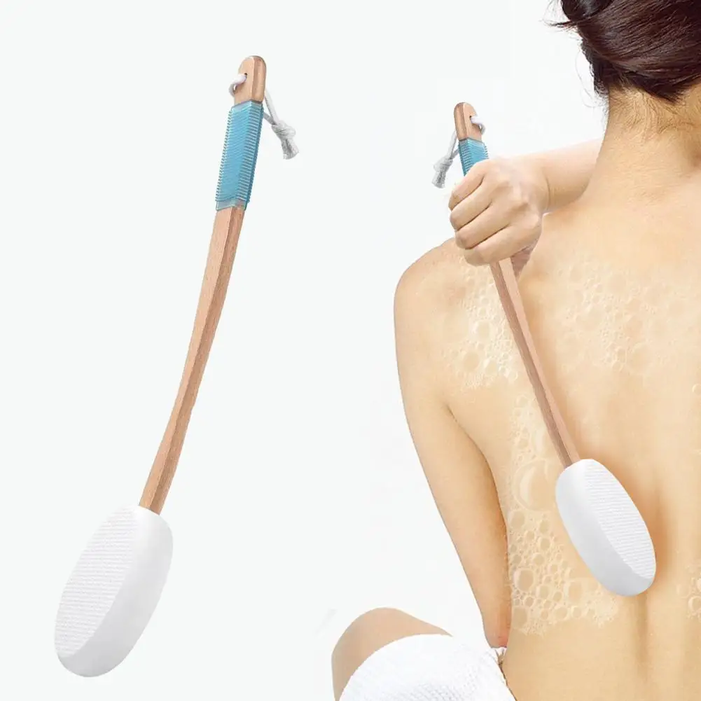 Back Lotion Applicator with Replaceable Cotton Pads Even Coverage Applicator with Curved Handle Back Feet Cleaning Bath Scrubber