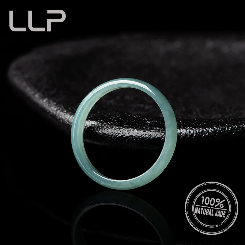 Women's Genuine Natural Jade Blue Water Ring