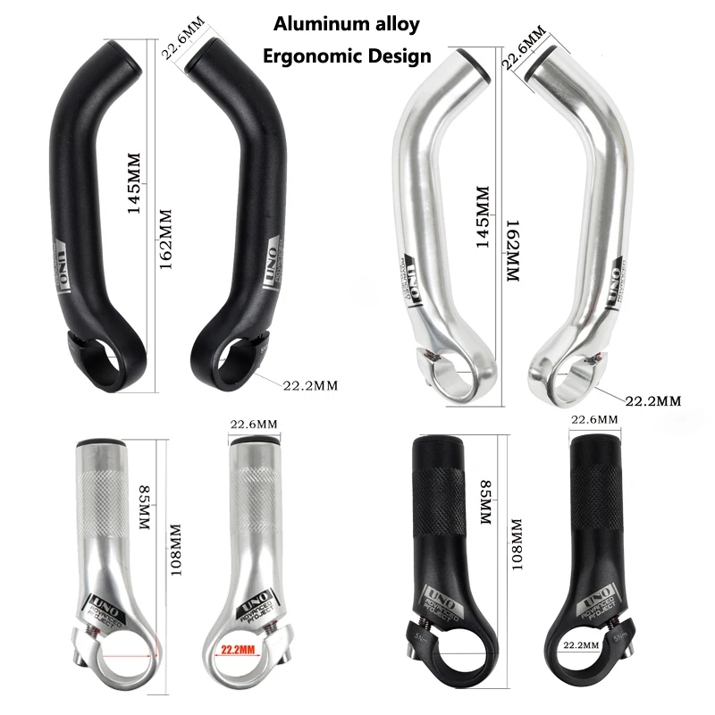 1 Pair Ultra Light Bicycle Deputy Handlebar Aluminum Alloy Anti-slip Bike Secondary Rest Handle Lightweight Handlebars