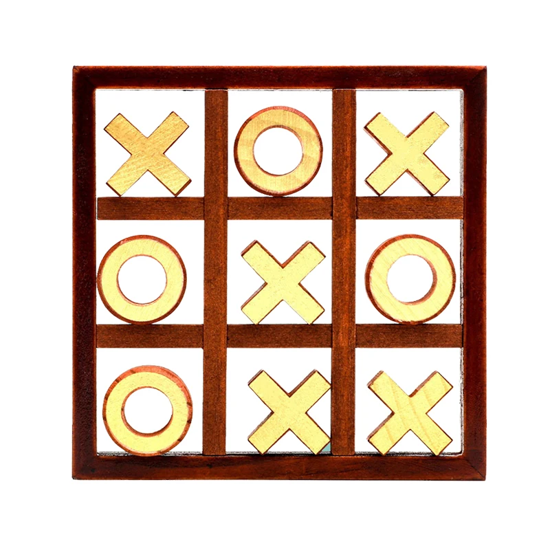 Wooden Tic Tac Toe Board Game Puzzle Toys for Party Family Fun Entertainment Parent Child Interaction Chess Best Gifts