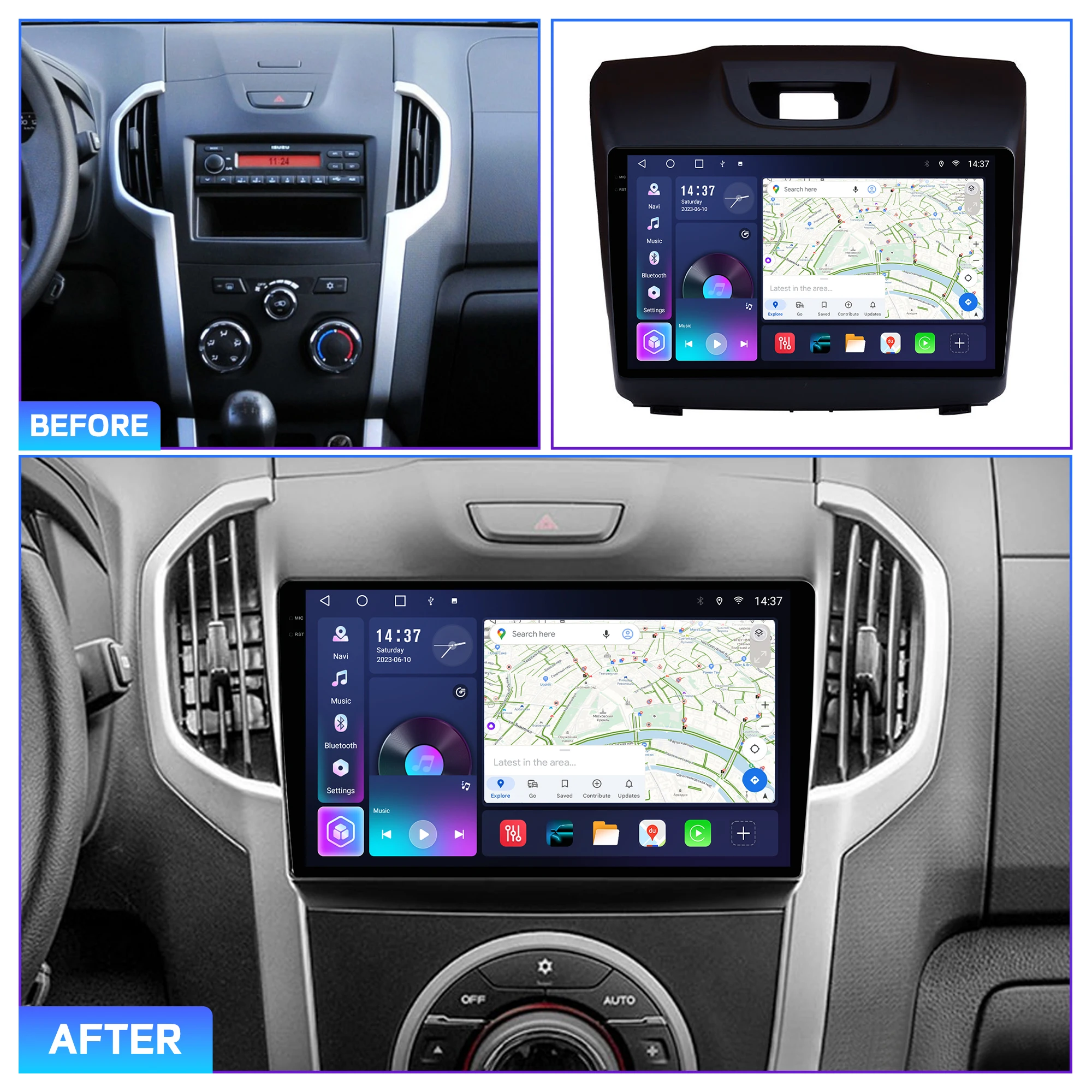 Penhui For Isuzu D-Max 2013-2018 Android Car DVD Player 2Din 9'' Touchscreen DSP Bluetooth Video Multimedia System