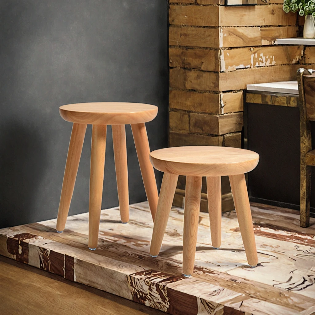 Japanese-style solid wood stools are minimalist, designed for use directly from the dining room in the bedroom or apartment