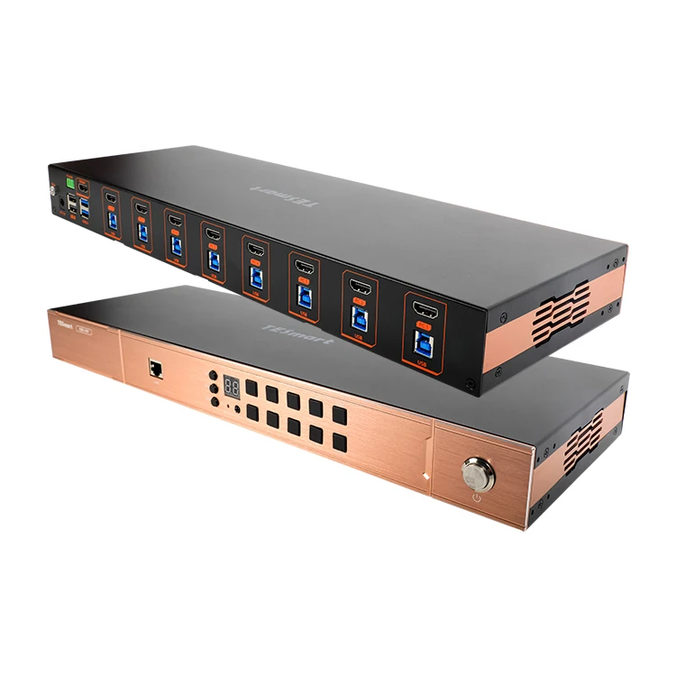 8 Port HDMI KVM Switch Rack Mount 4K60HZ Support Auto-scan EDID USB 3.0 Hotkey IP RS232 Control Server KVM