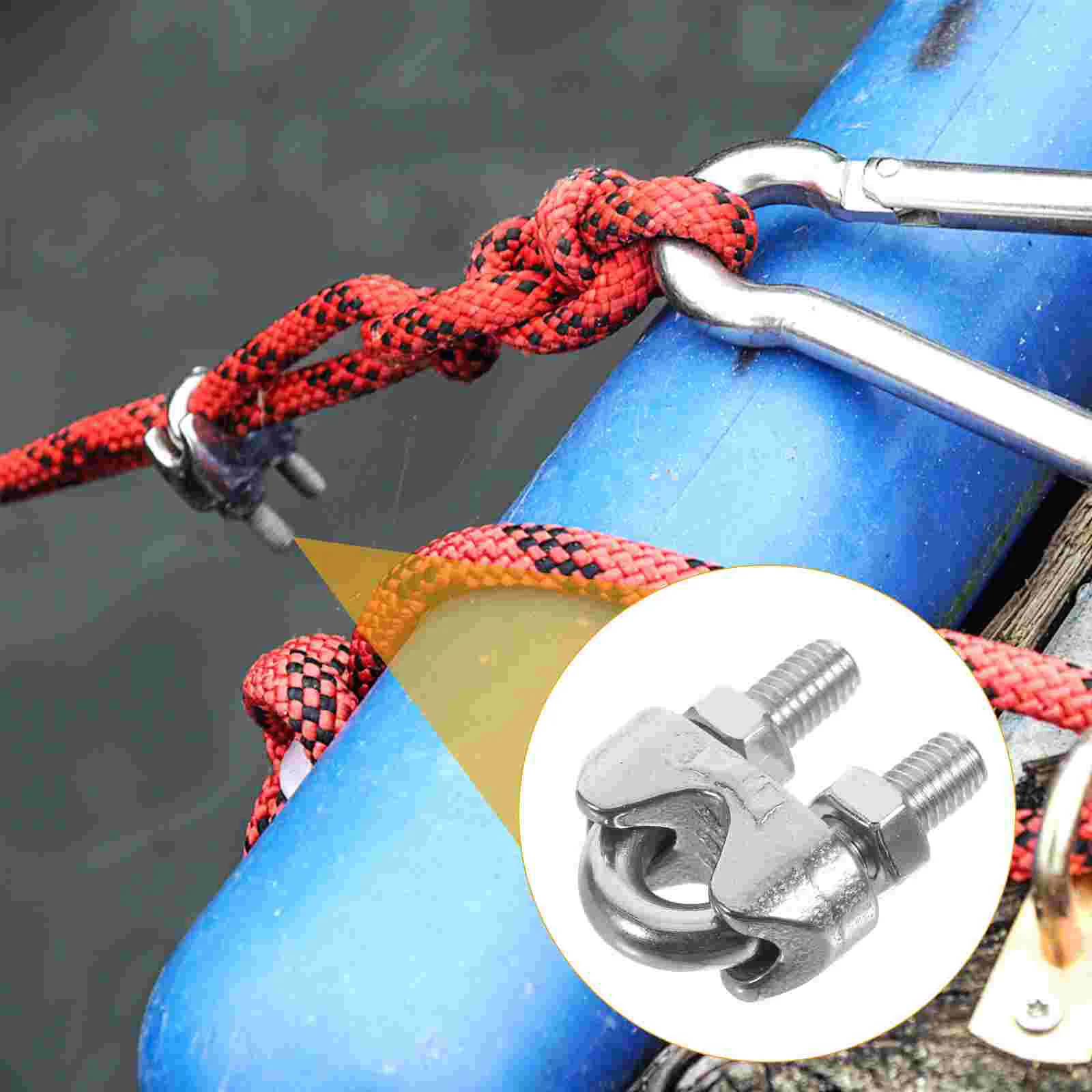 20pcs Cable Clamps Stainless Steel Wire Rope Clips U Bolt Saddle Fasteners Wire Rope Clamps (M5)